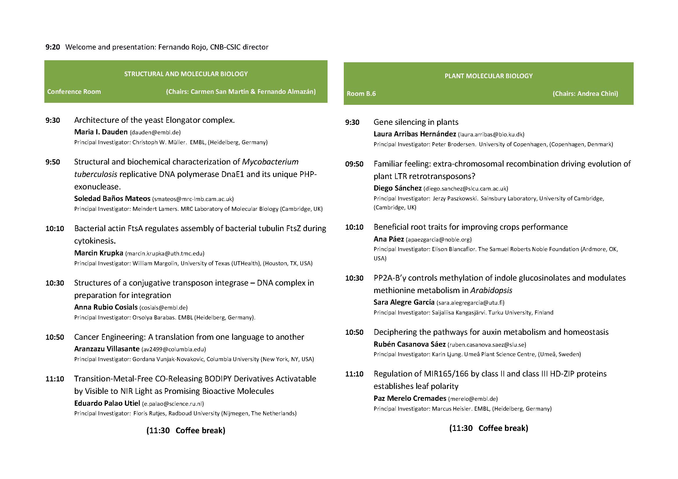 Programa de XXIV Jornadas Jovenes Investigadores Página 2