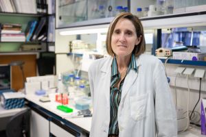 La investigadora Isabel Sola en su laboratorio del CNB-CSIC