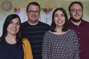 El grupo de Pablo Gastaminza en el CNB-CSIC. De izquierda a derecha: Gema Calvo, Pablo Gastaminza, Victoria Castro y Ginés Ávila