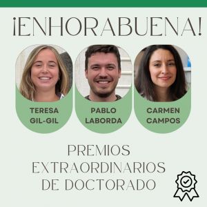 Teresa Gil, Pablo Laborda y Carmen Campos, Premios Extraordinarios de Doctorado en la Universidad Autónoma de Madrid